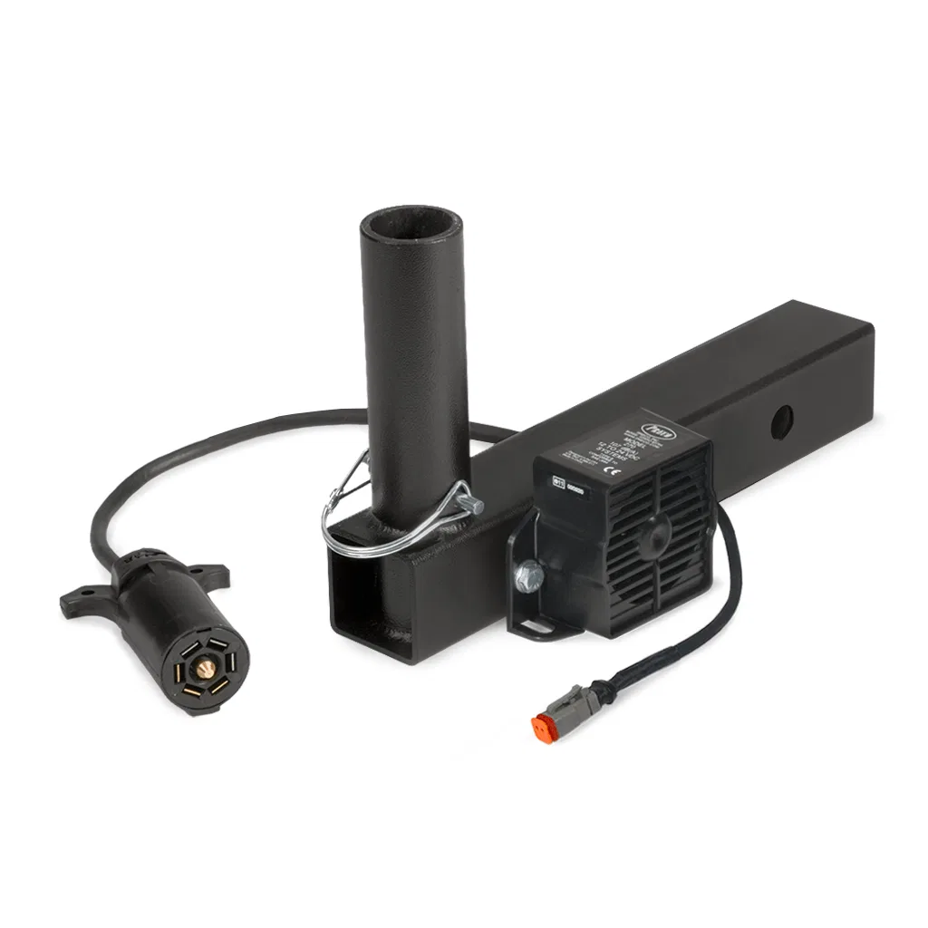 HMTDA – DRIVER IND. Warning Whip Mount, Hitch Mount For Powered Telescoping Whips And Backup Alarm Steel With 7-Way P...